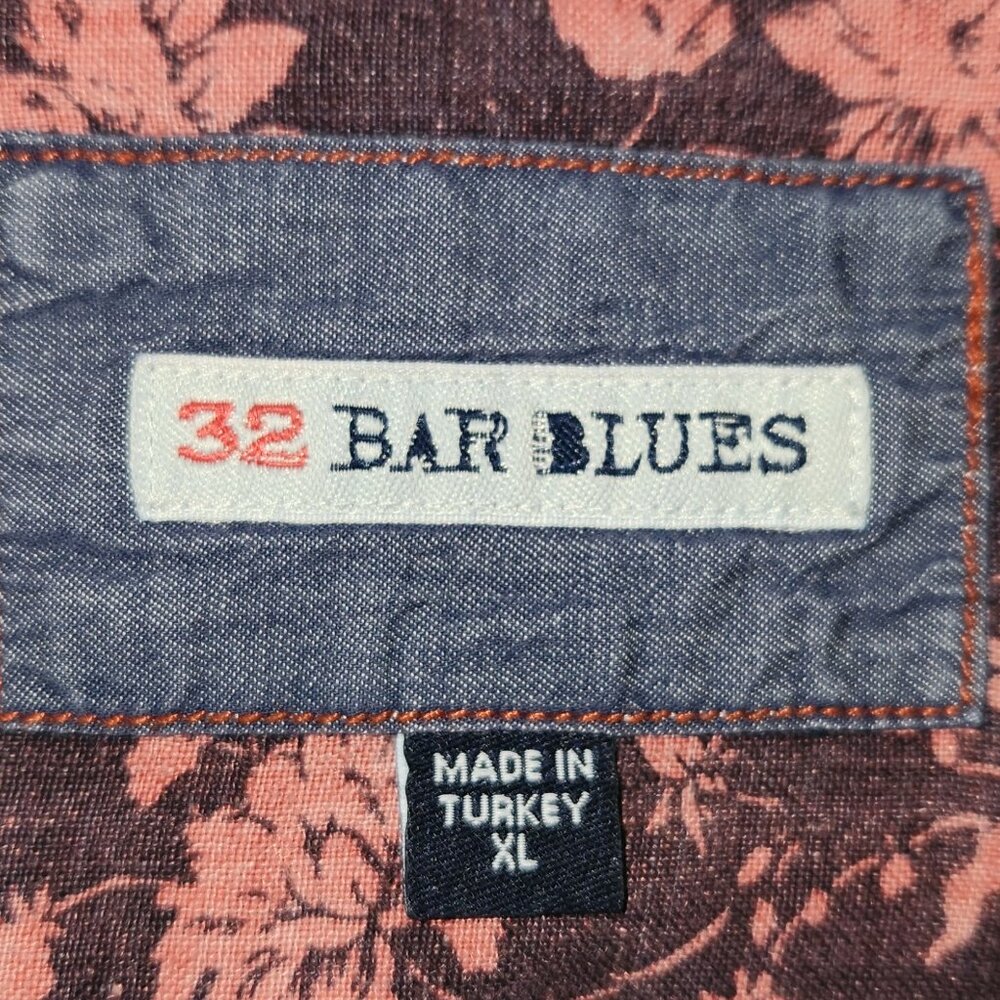 32 Bar Blues 100% Linen shirt, Men's XLarge - Picture 3 of 4